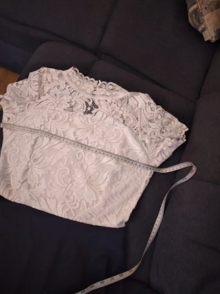 Vestido encaje blanco y azul Talla M