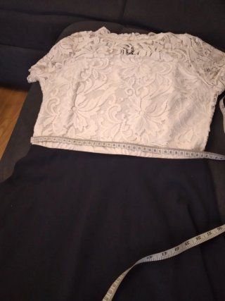 Vestido encaje blanco y azul Talla M