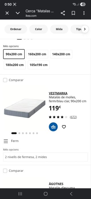Cama Malm Blanca + Colchón Vestmarka