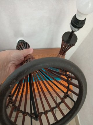 Coppia Lampade Design Bambù