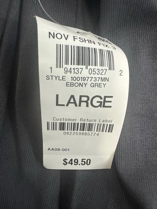 Camisa manga larga gris talla L grande