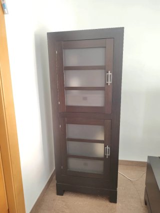 Muebles salón comedor madera natural teñida