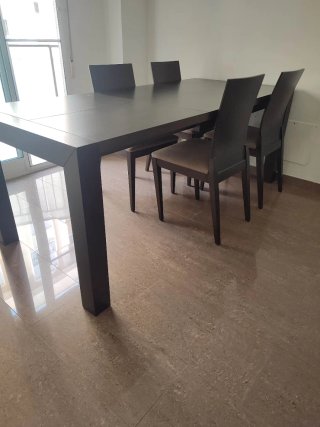 Muebles salón comedor madera natural teñida