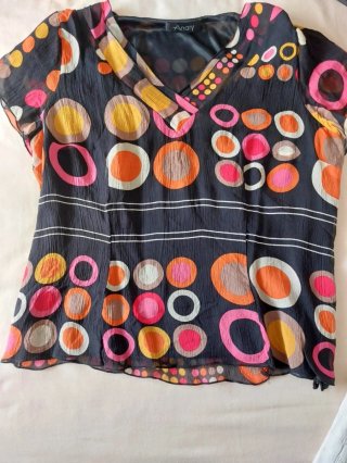 Conjunto mujer seda falda y blusa T48-50