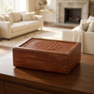 Caja Madera Tarot Flor de la Vida