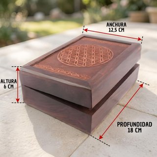 Caja Madera Tarot Flor de la Vida
