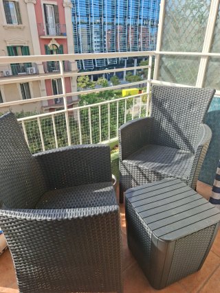 Silla de terraza mimbre negro