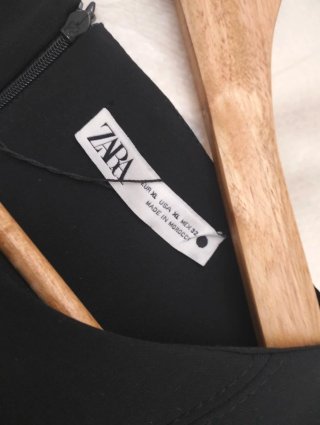 Vestido Zara Negro Volante Nuevo