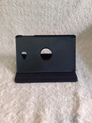 Funda de cuero negro para tablet