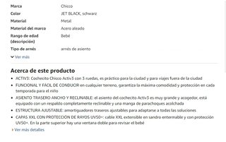 Silla de Paseo Chicco Activ3 Ebony hasta los 22 kg