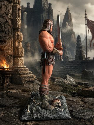 Figura Conan el Bárbaro pintado a mano  (21cm)