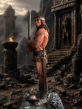Figura Conan el Bárbaro pintado a mano  (21cm)