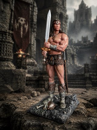 Figura Conan el Bárbaro pintado a mano  (21cm)