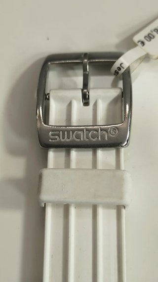 Correa Swatch Silicona Blanca 17 mm con Cristales