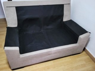 Sofá de 2 plazas beige/gris