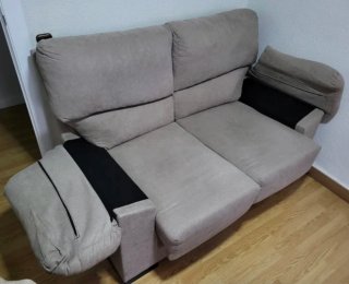 Sofá de 2 plazas beige/gris