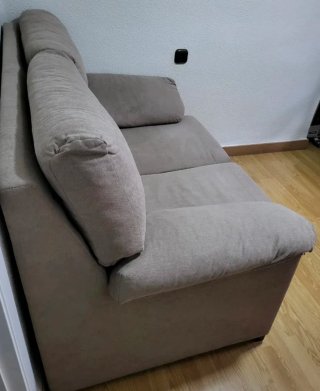Sofá de 2 plazas beige/gris