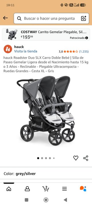 Silla gemelar Hauck Roadster Duo SLX