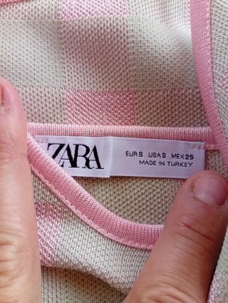 Set Zara giacchetto e top a quadri