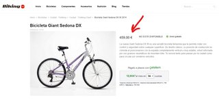 BICICLETA DE ALUMINIO MARCA GIANT SEDONA PVP: 459€