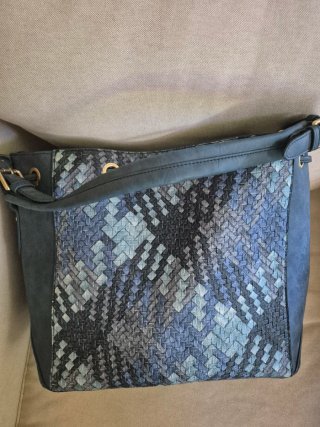 Borsa Lancetti Blu ecopelle