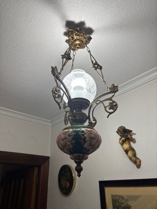 Lámpara de techo vintage cerámica y metal