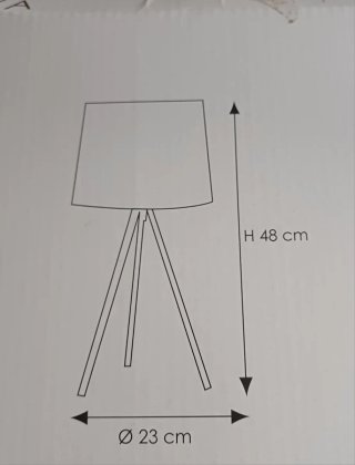 Lámpara de mesa tripode estilo nórdico industrial.