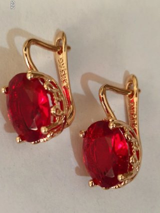Orecchini  in oro 14 k e granato