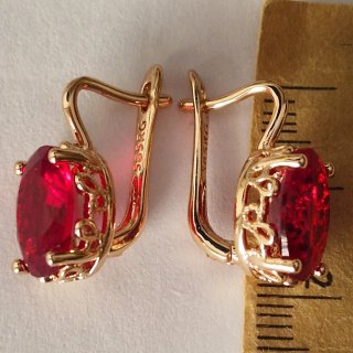 Orecchini  in oro 14 k e granato
