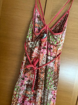 Vestido largo estampado multicolor