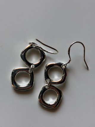 Pendientes Plata Ley 925 Geométricos Calados 4g