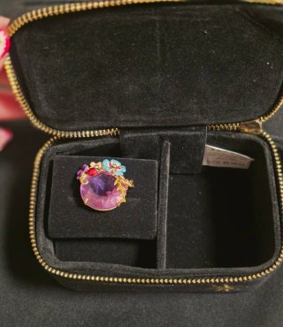 Joyero portátil Sezane negro y dorado