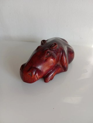 Figura Hipopótamo de Madera Maciza