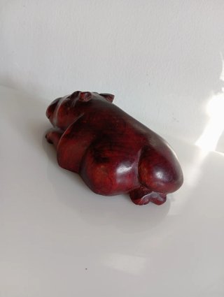 Figura Hipopótamo de Madera Maciza
