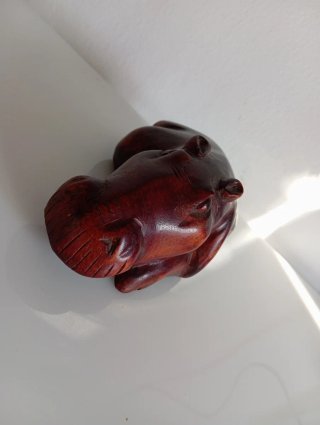 Figura Hipopótamo de Madera Maciza