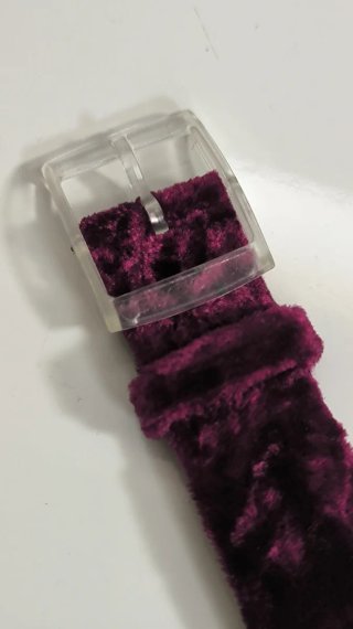 Correa Swatch Terciopelo Burdeos 17mm