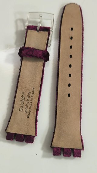 Correa Swatch Terciopelo Burdeos 17mm
