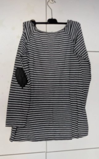 Jersey fino gris rayas corazón