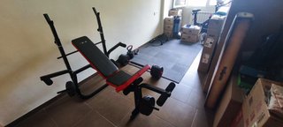 Banco Musculacion + Mancuernas + Barra + Pesas