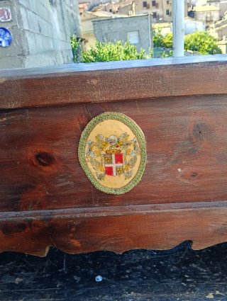 Cassapanca antica in legno, cassapanca piccola