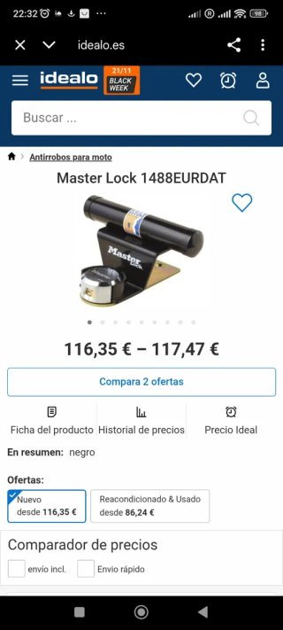 Master Lock Protector Antirrobo Puerta Garaje