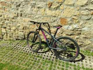 Bicicleta HEAD montaña rosa y gris