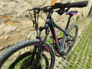 Bicicleta HEAD montaña rosa y gris
