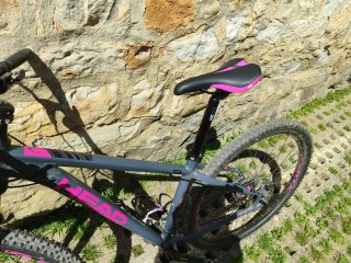 Bicicleta HEAD montaña rosa y gris