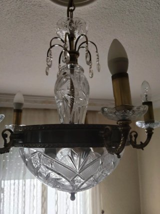 Lámpara de techo de cristal tallado
