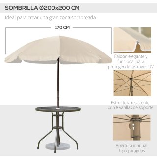 Conjunto Mesa y 4 Sillas Jardín