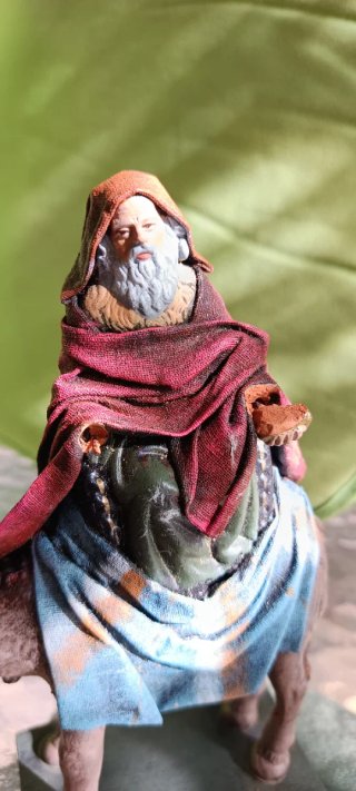 2 Figuras Reyes Magos 12 cm barro lienzado
