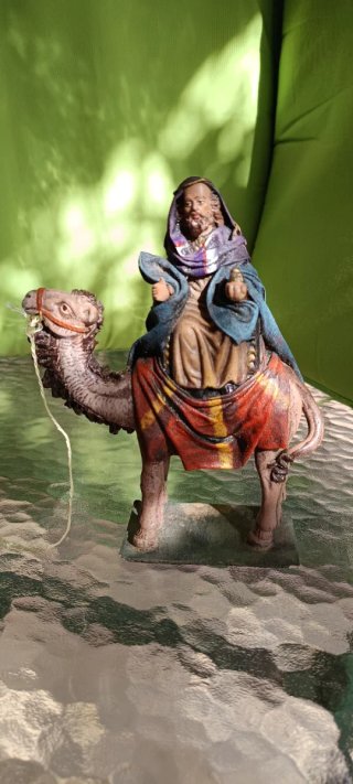 2 Figuras Reyes Magos 12 cm barro lienzado