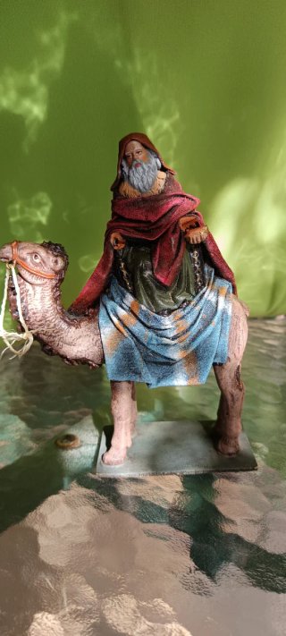 2 Figuras Reyes Magos 12 cm barro lienzado
