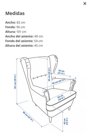 Sillón orejero beige de tela Ikea
